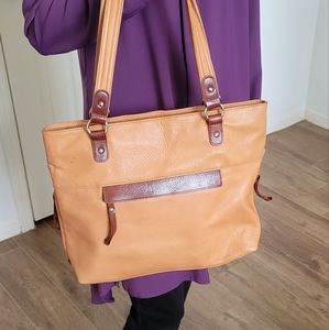 Mori Genuine Leather Tan Handbag